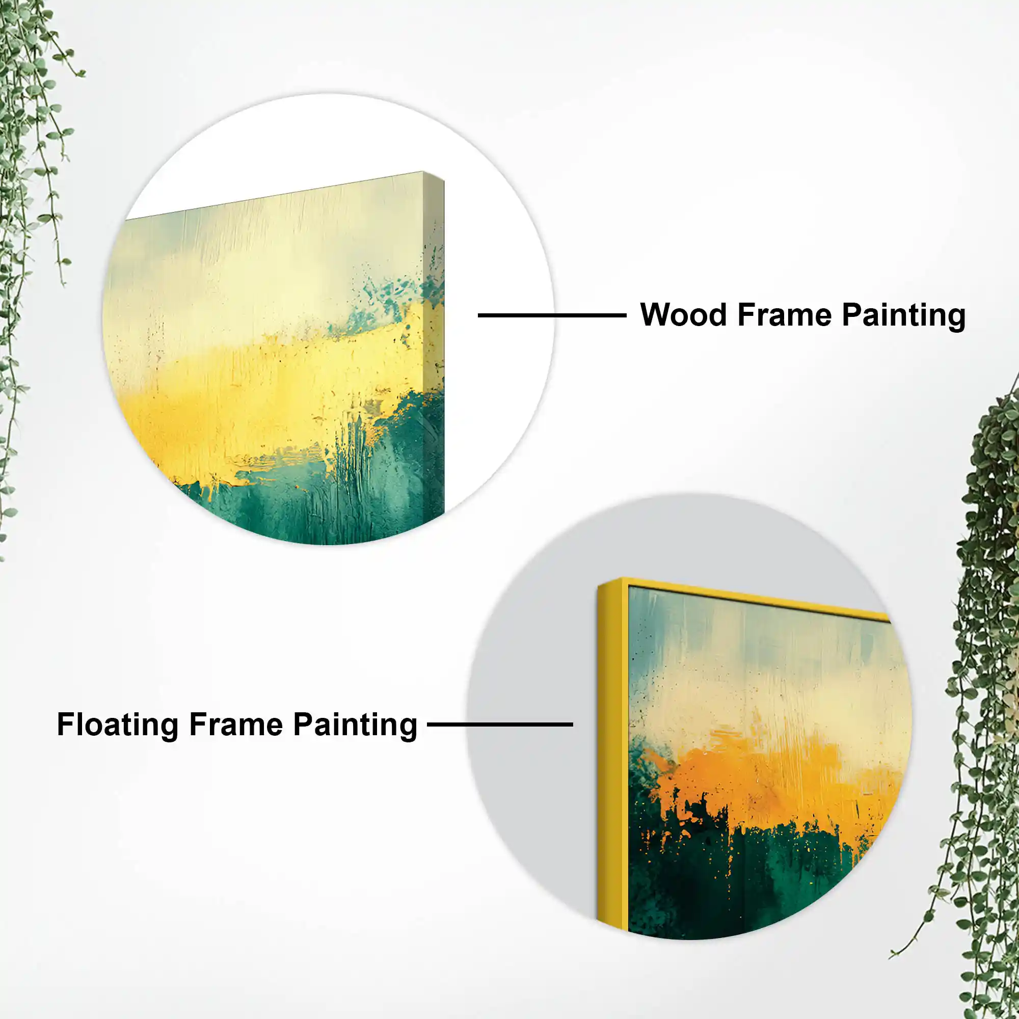 Premium Abstract Teal Green Golden Canvas Wall Painting for Home & Office - Image 7