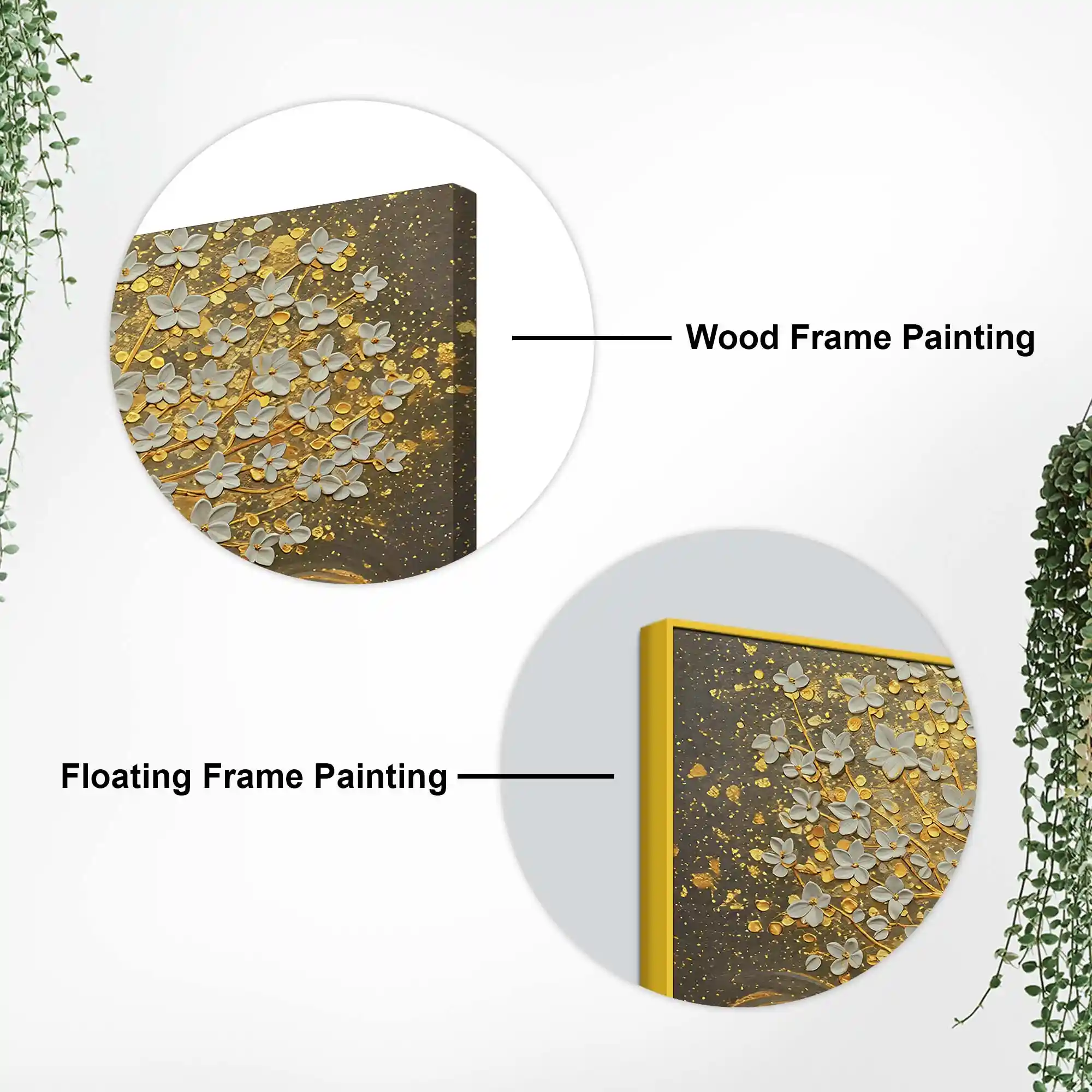 Premium Artistic Golden Blossom Tree Abstract Canvas Wall Painting - Image 7