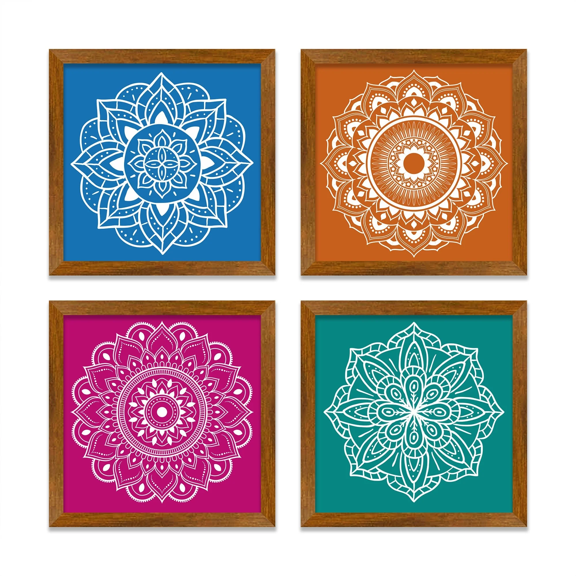 Premium Artistic Pattern Mandala Art Wall Frame Set of Four - Image 3