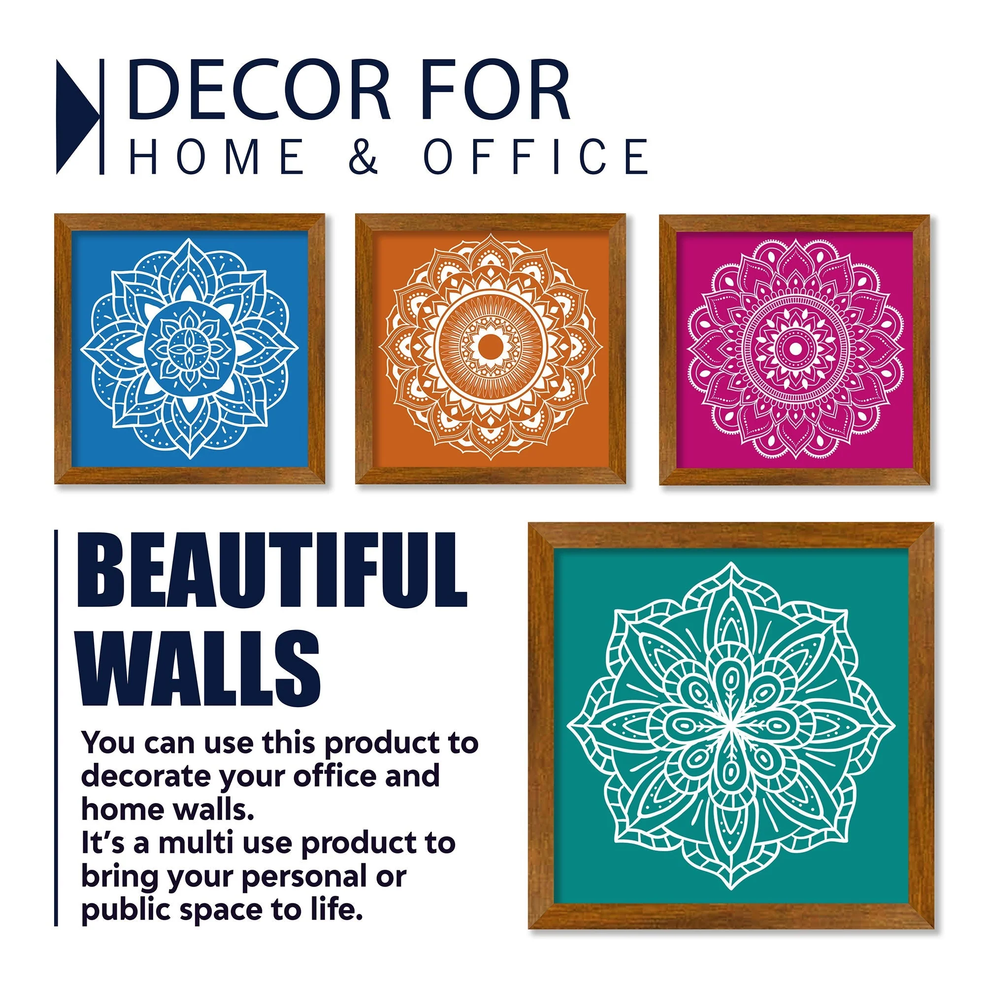 Premium Artistic Pattern Mandala Art Wall Frame Set of Four - Image 4
