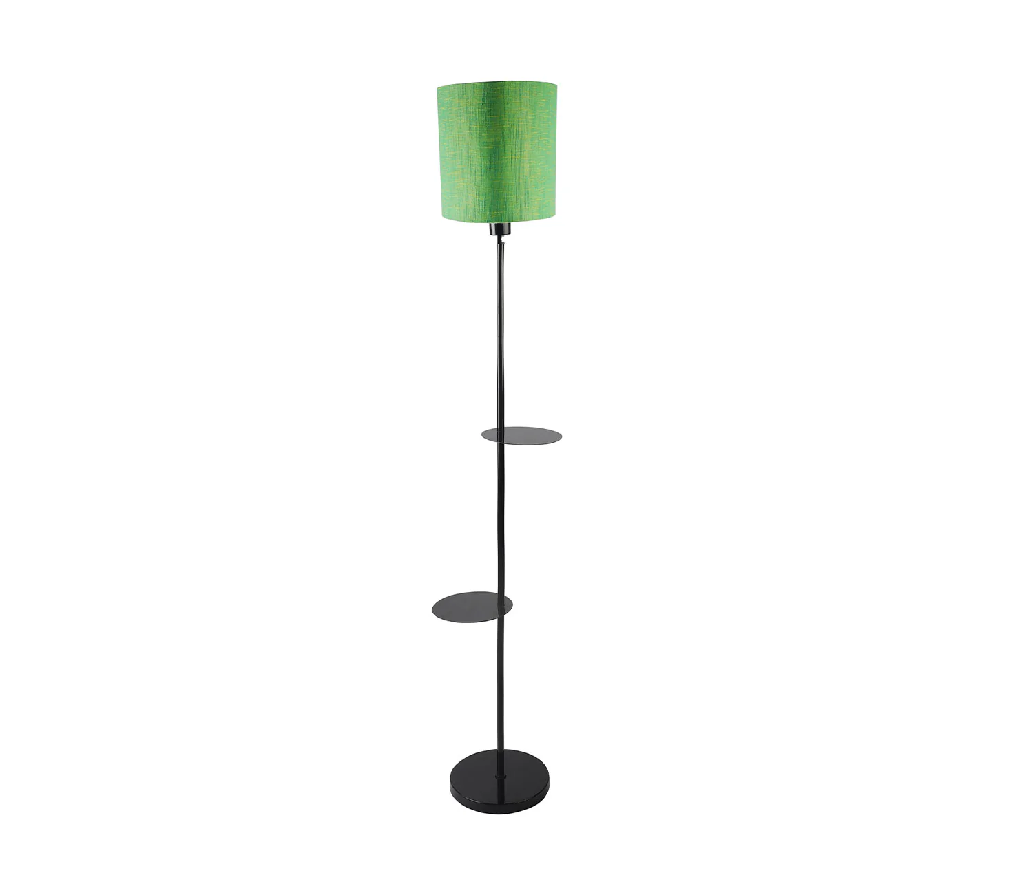 Premium Black Metal Finish Green Color Floor Lamp with 2 Storage Shelf - Image 4