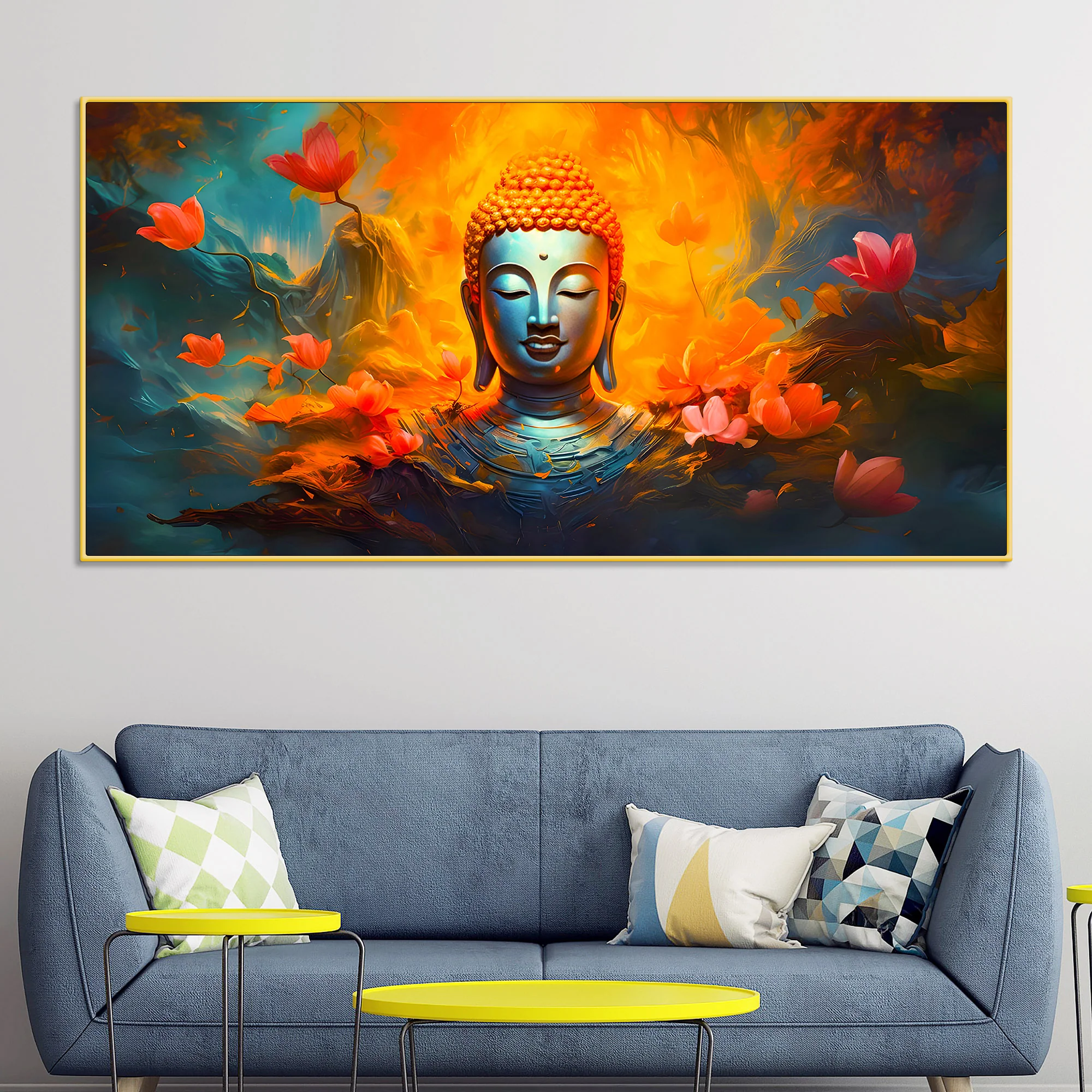Premium Buddha Canvas Painting for Living Room Decoration