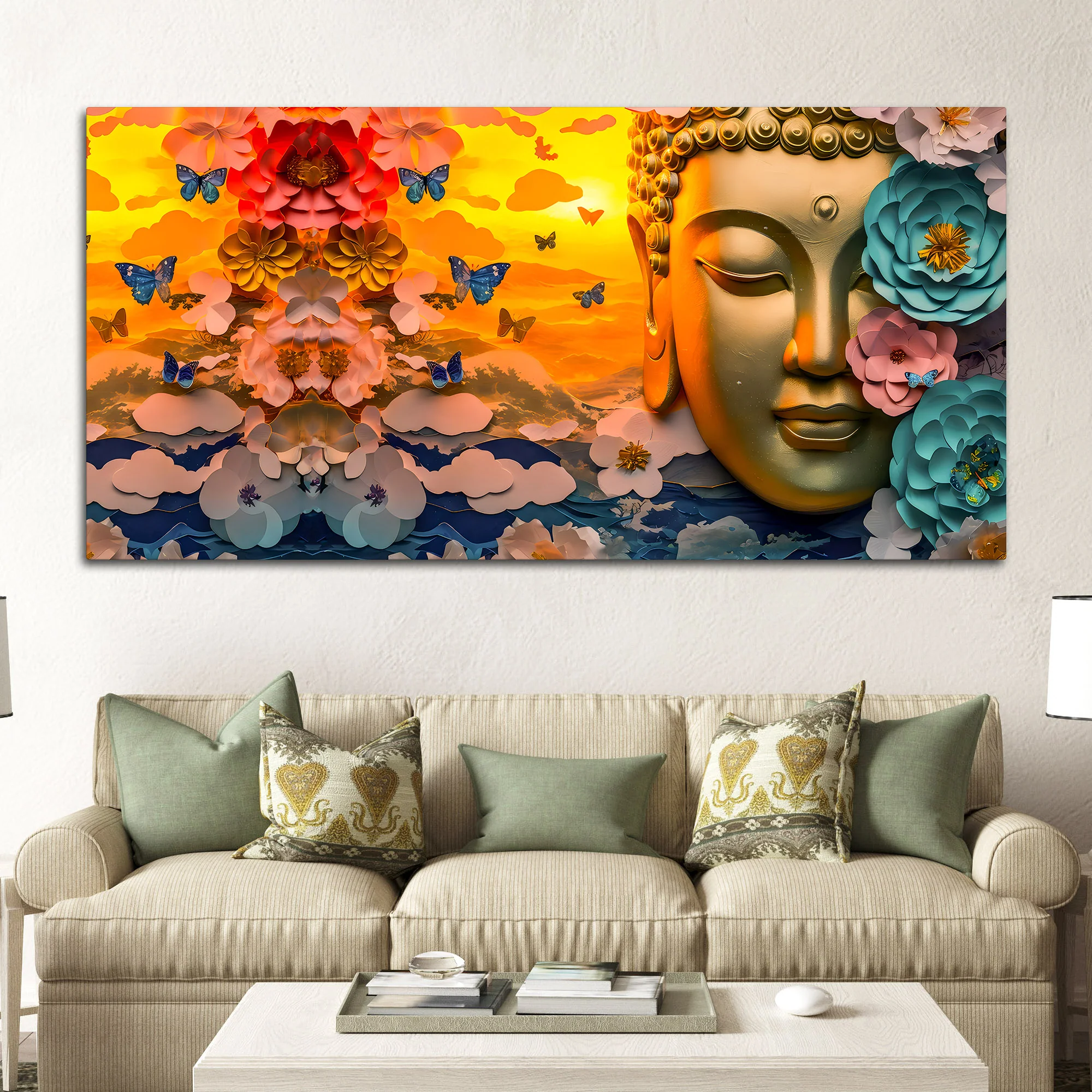Premium Buddha Canvas Wall Painting for Elegant Home Decoration - Image 3