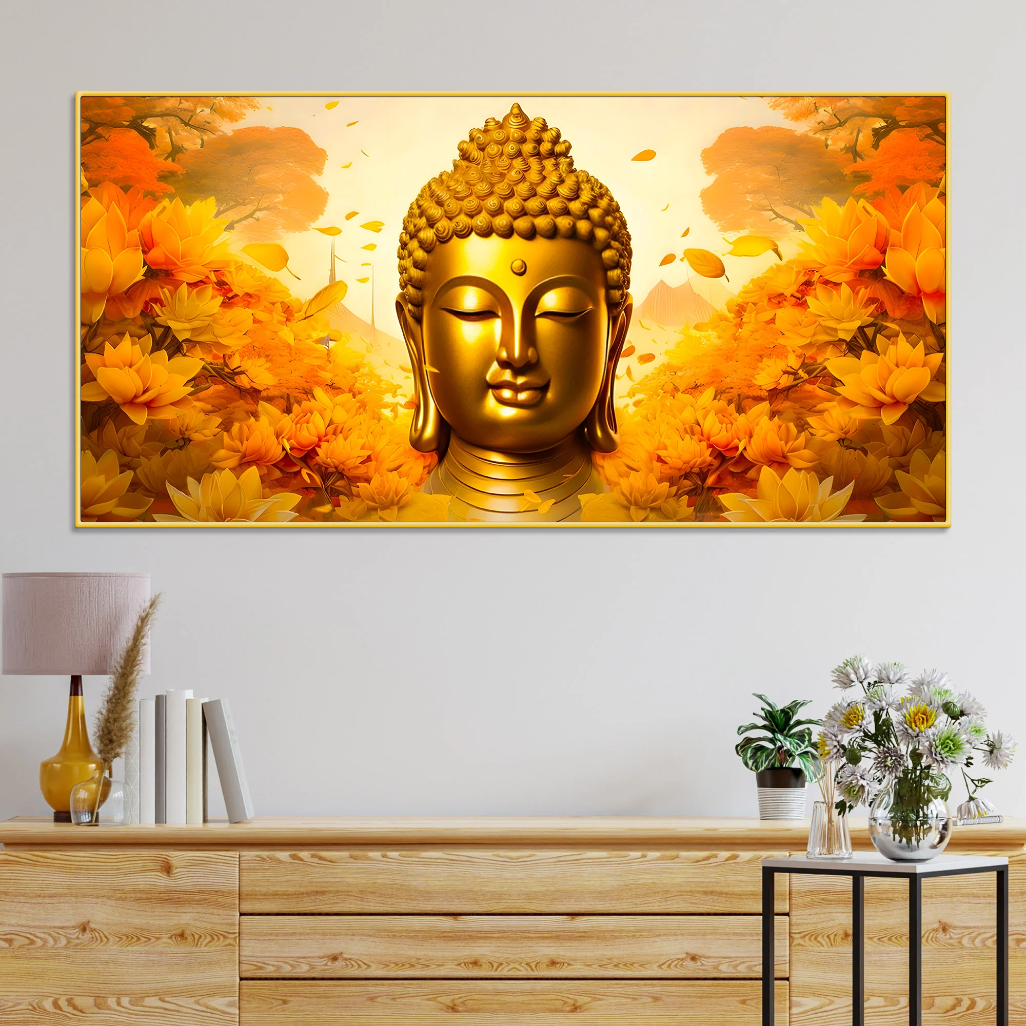 Premium Buddha Canvas Wall Painting for Elegant Interior Decor - Image 2