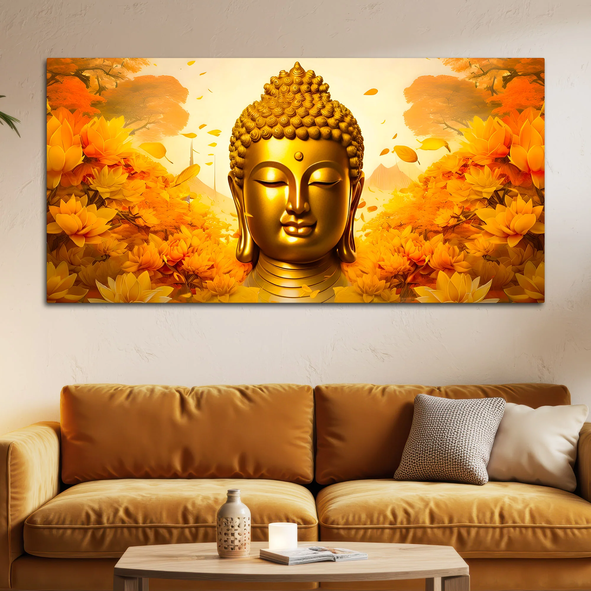 Premium Buddha Canvas Wall Painting for Elegant Interior Decor - Image 3