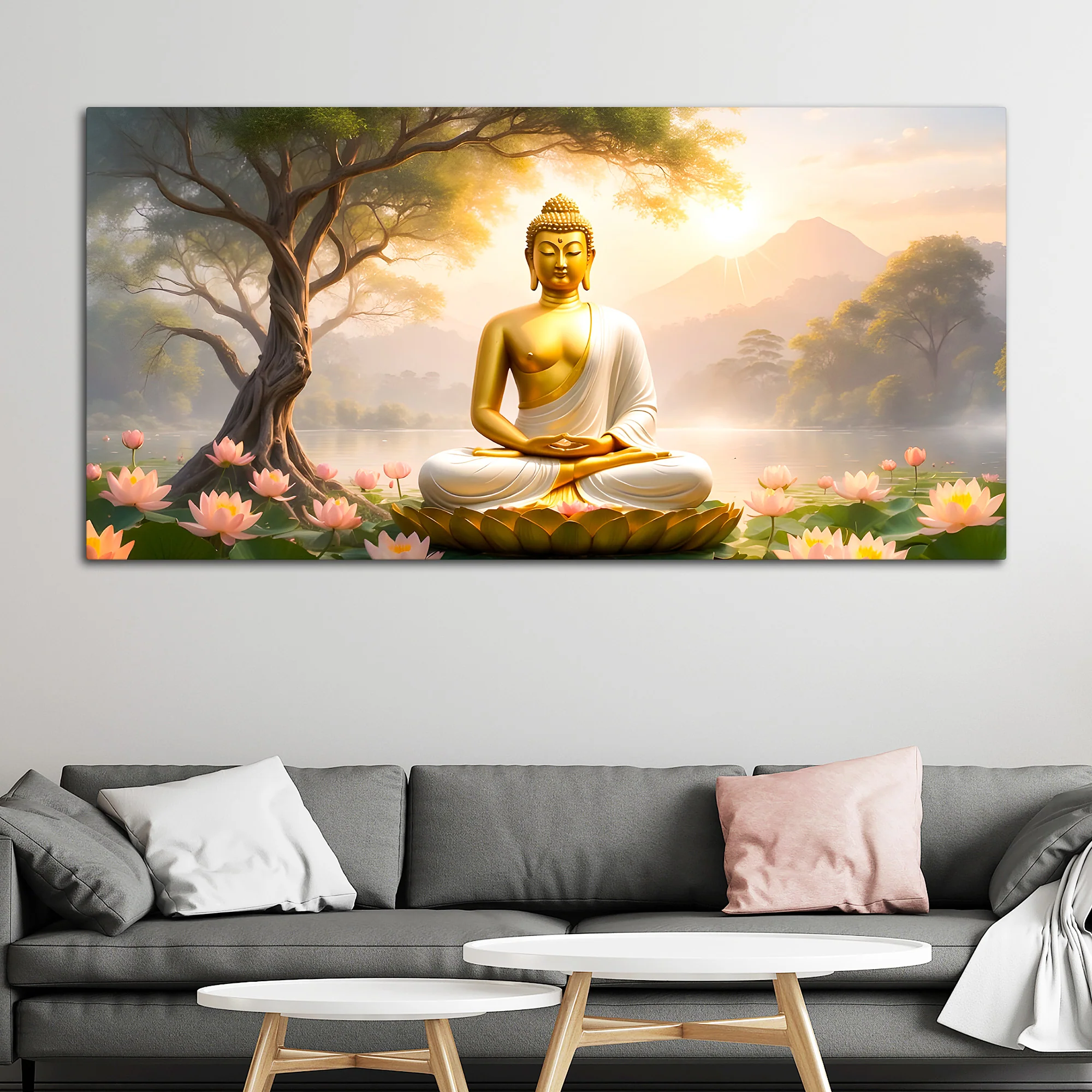 Premium Calm Buddha Wall Canvas Painting for Bedroom & Living Room - Image 3
