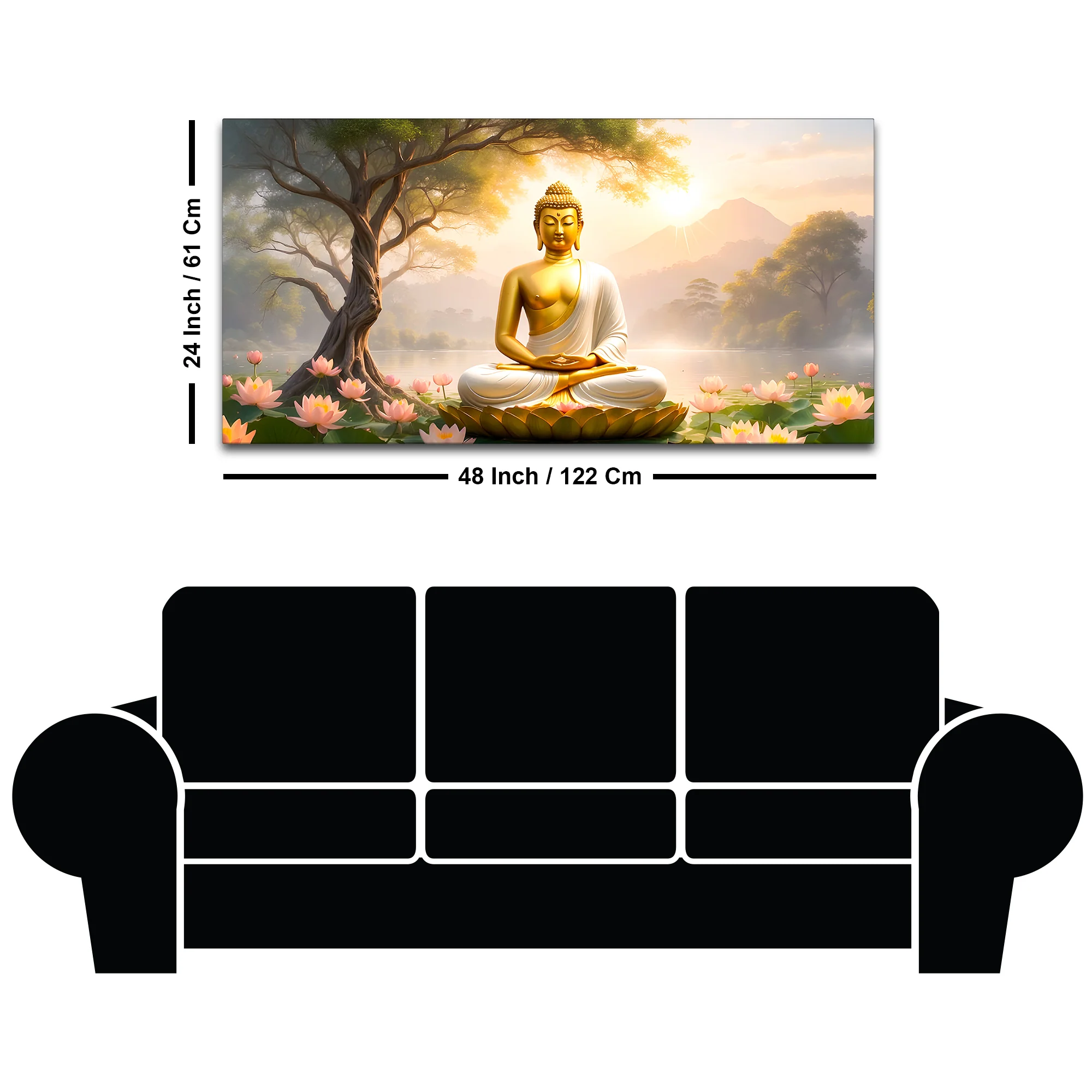Premium Calm Buddha Wall Canvas Painting for Bedroom & Living Room - Image 8