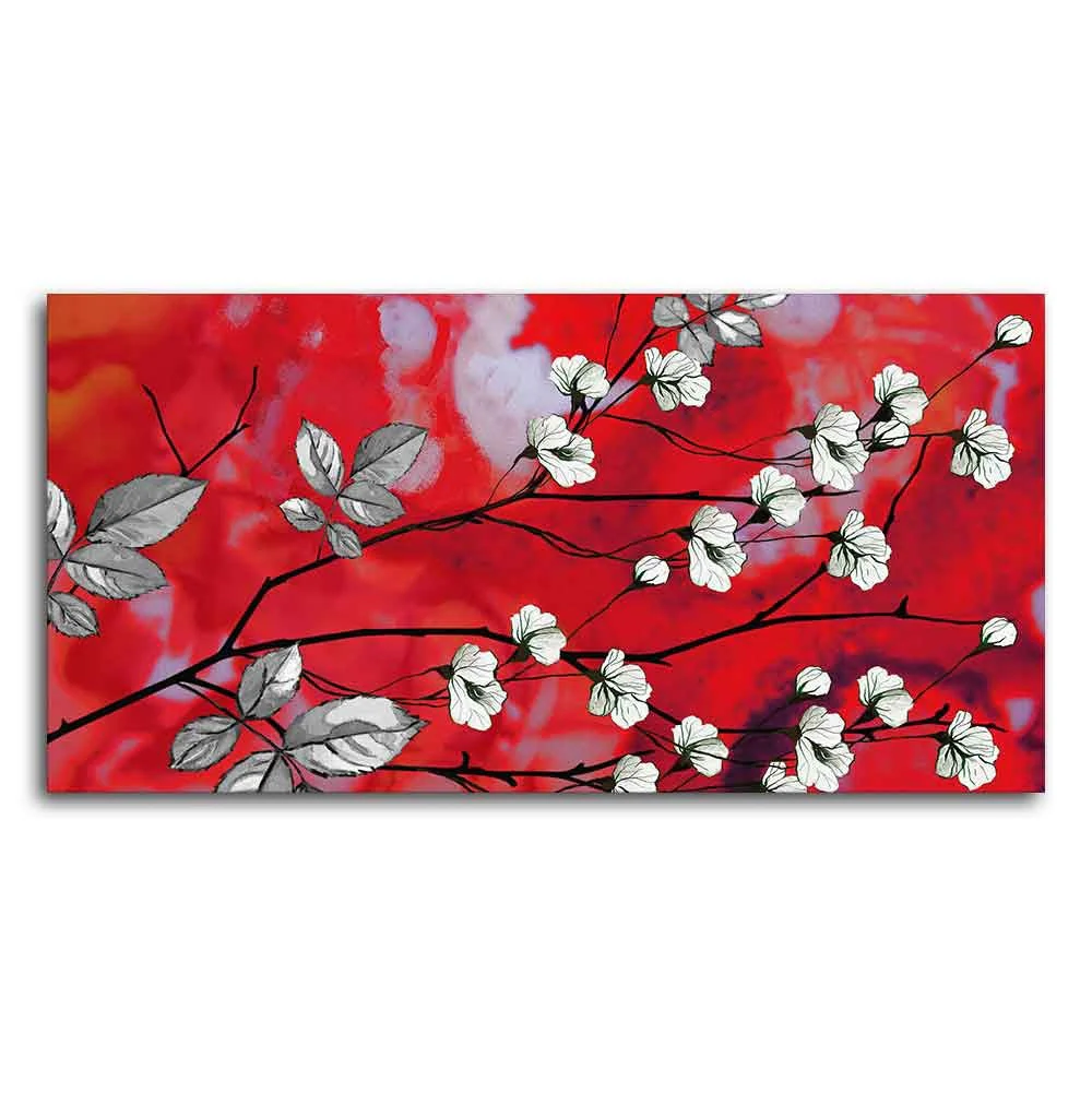 Premium Canvas Abstract Art Painting of White Flowers - Image 4