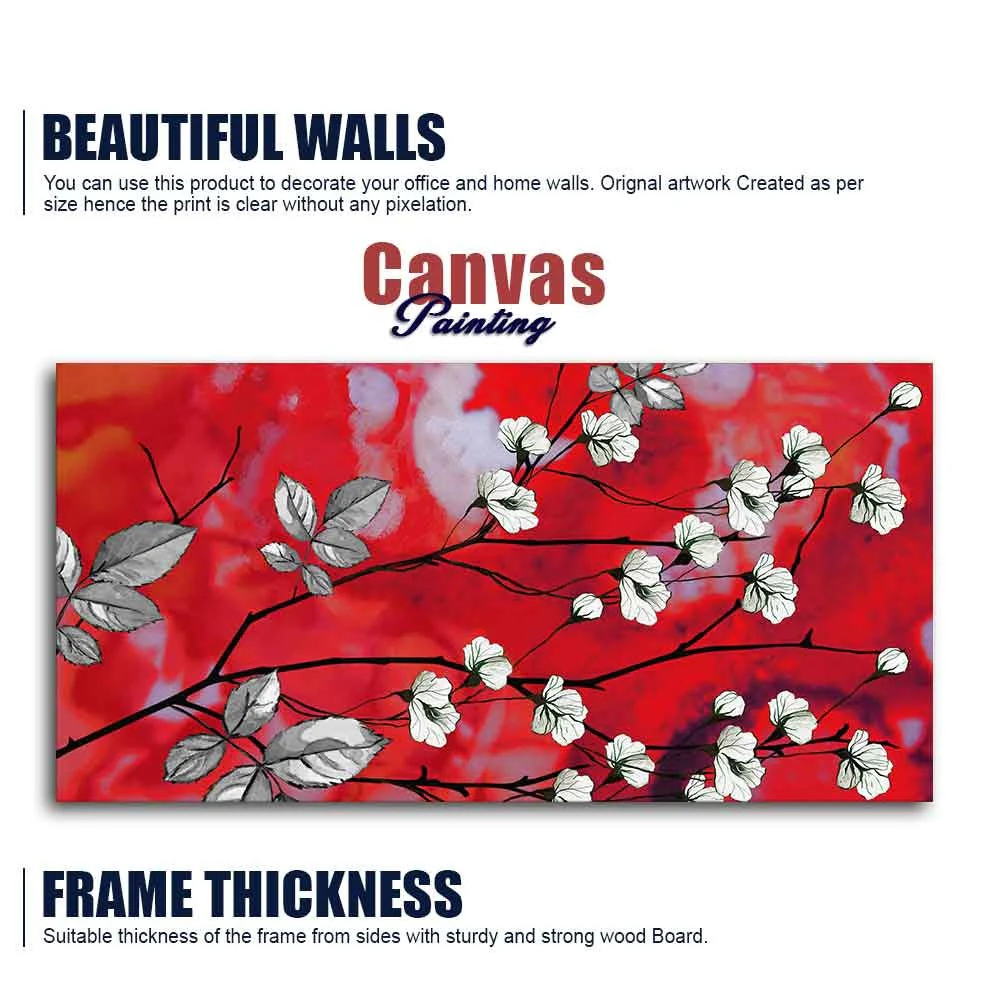 Premium Canvas Abstract Art Painting of White Flowers - Image 6