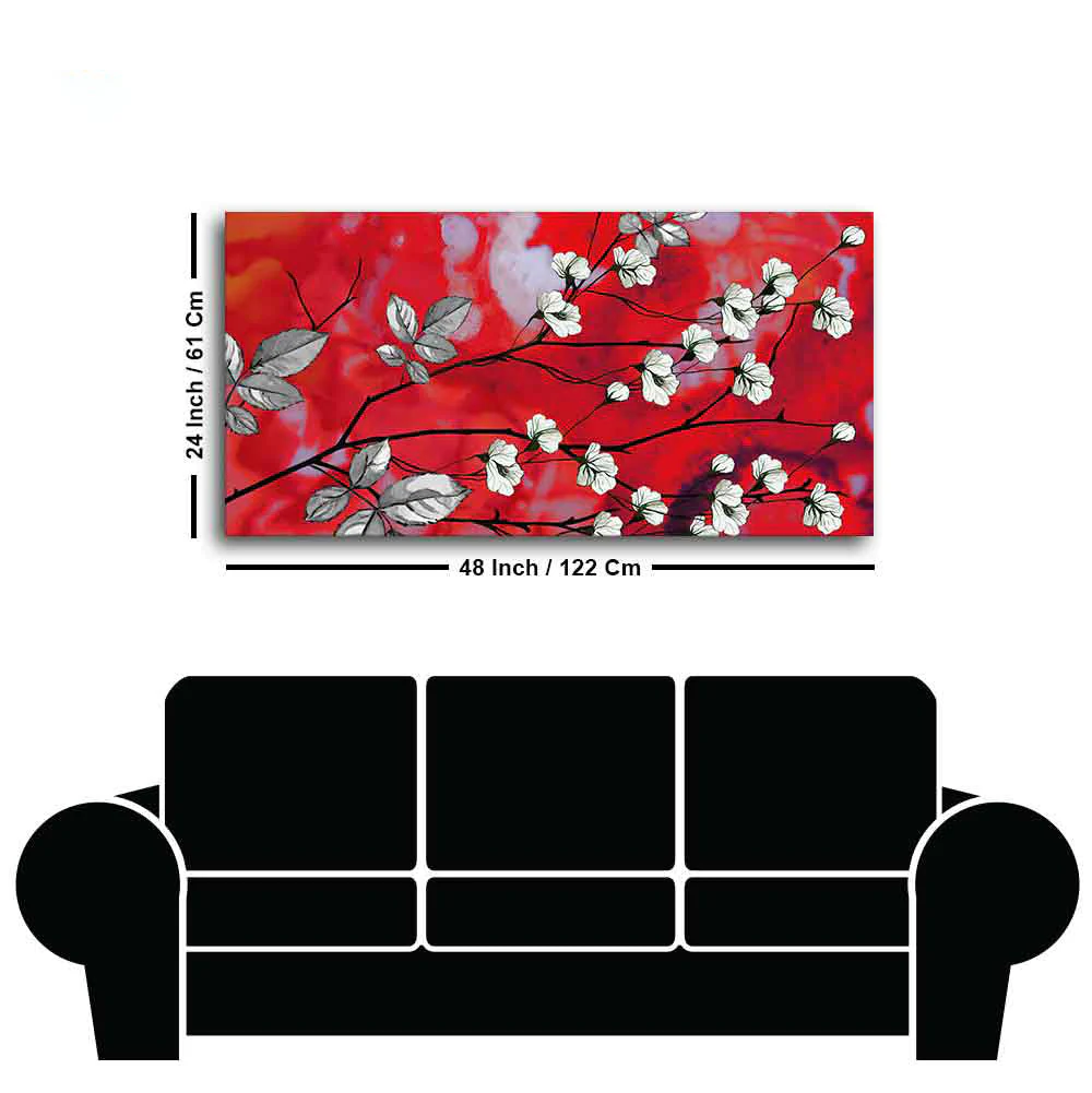 Premium Canvas Abstract Art Painting of White Flowers - Image 7