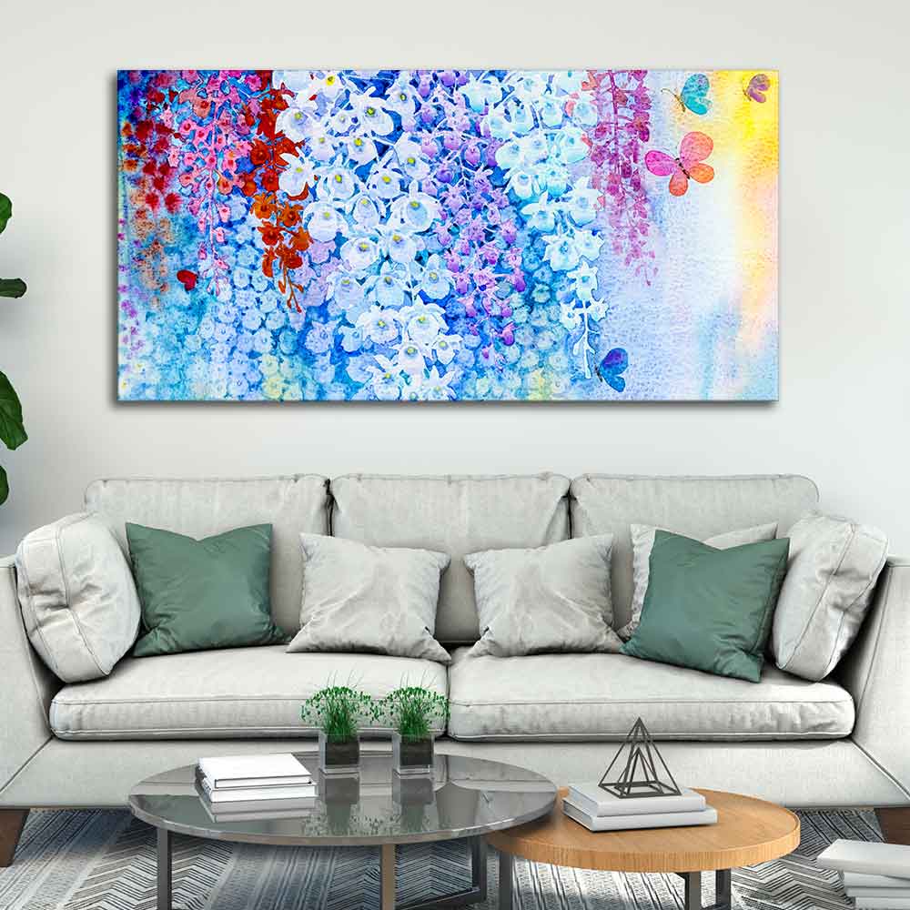 Premium Canvas Abstract Art Wall Painting of Orchid Flowers - Image 5