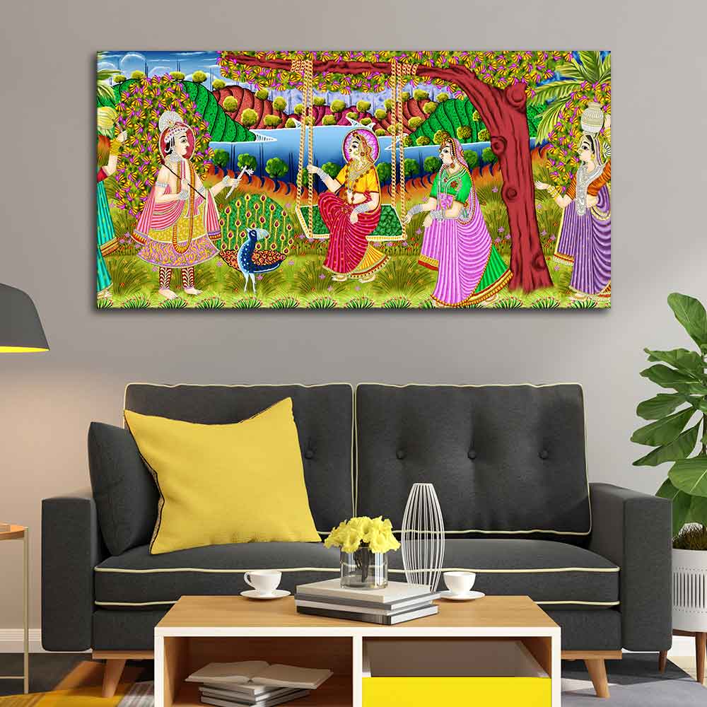 Premium Canvas Painting of Indian Holy Place Mathura Vrindavan - Image 2