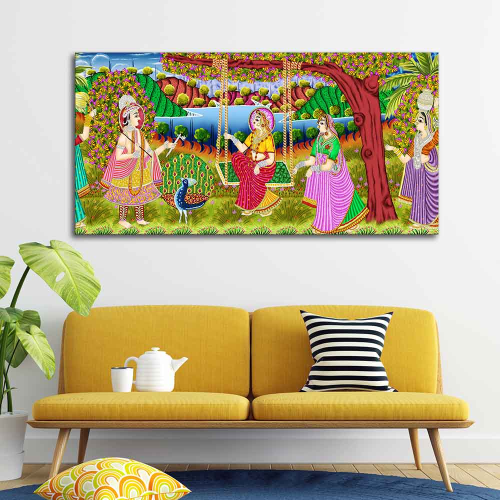 Premium Canvas Painting of Indian Holy Place Mathura Vrindavan - Image 3