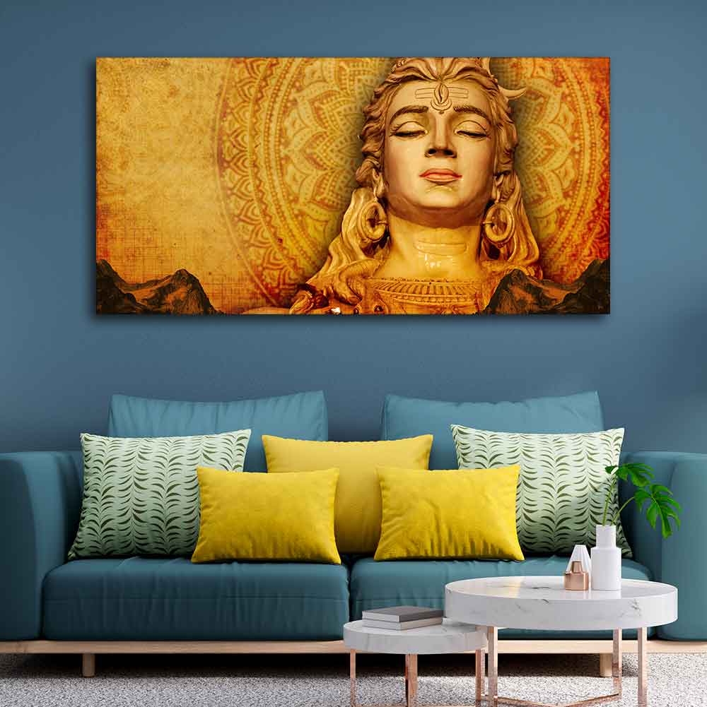 Premium Canvas Spiritual Lord Shiva Wall Painting - Image 4