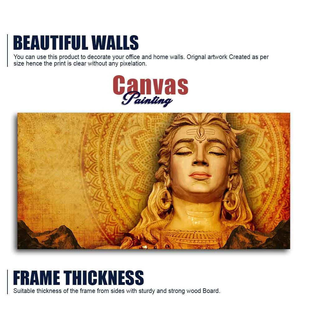 Premium Canvas Spiritual Lord Shiva Wall Painting - Image 6