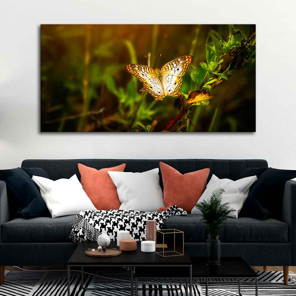 Premium Canvas Wall Painting of A Beautiful Butterfly in Forest - Image 2
