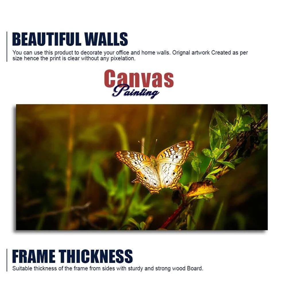 Premium Canvas Wall Painting of A Beautiful Butterfly in Forest - Image 6