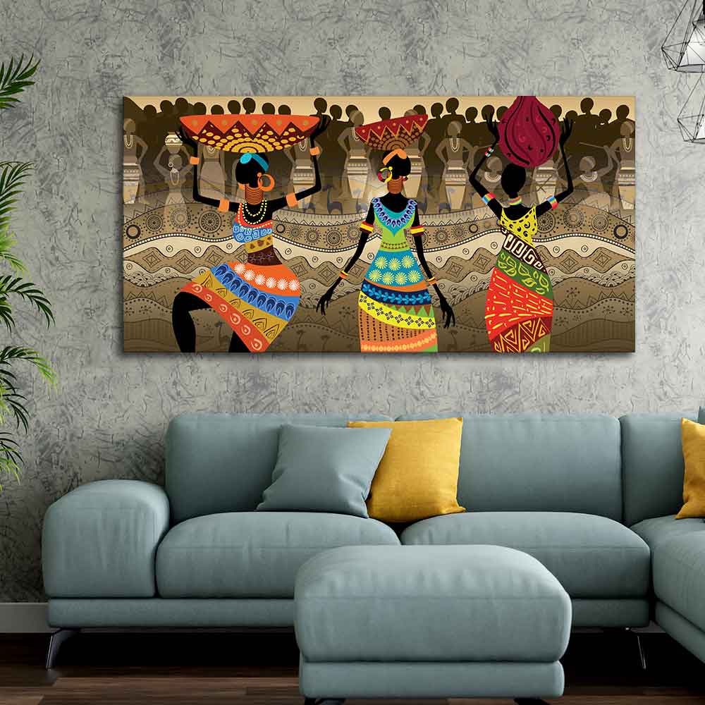 Premium Canvas Wall Painting of African Warli Art - Image 3