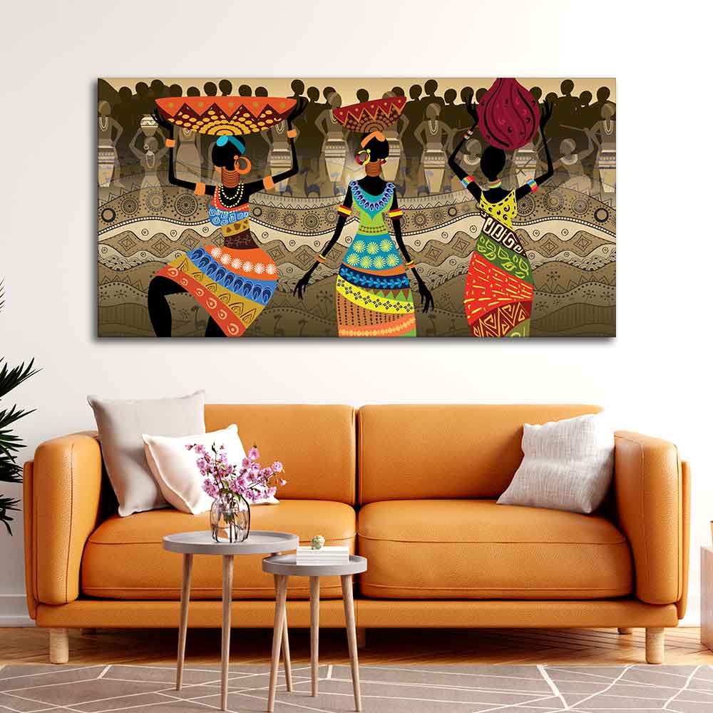 Premium Canvas Wall Painting of African Warli Art - Image 5