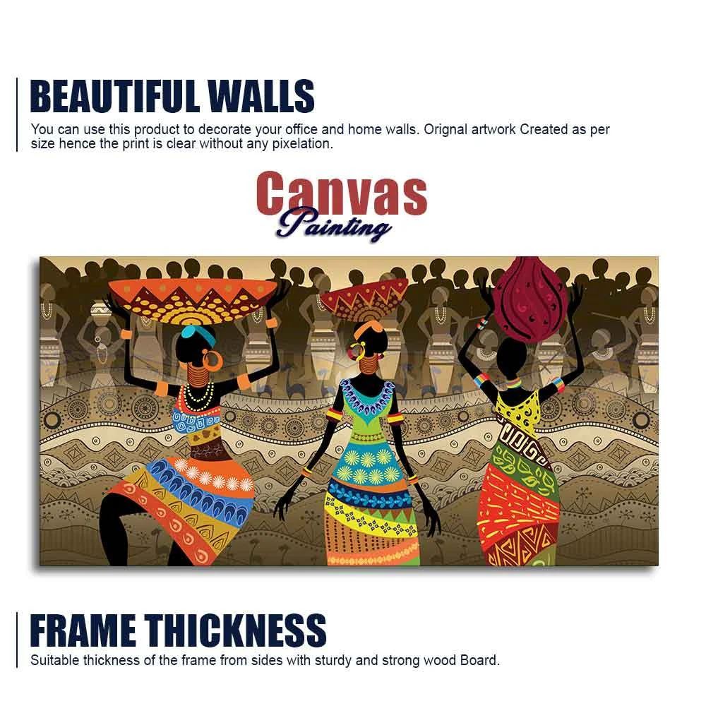 Premium Canvas Wall Painting of African Warli Art - Image 6