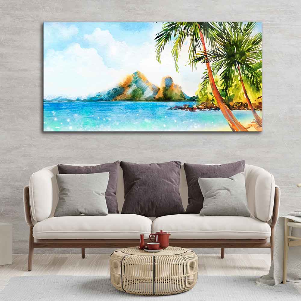 Premium Canvas Wall Painting of Beautiful Beach Scenery - Image 3