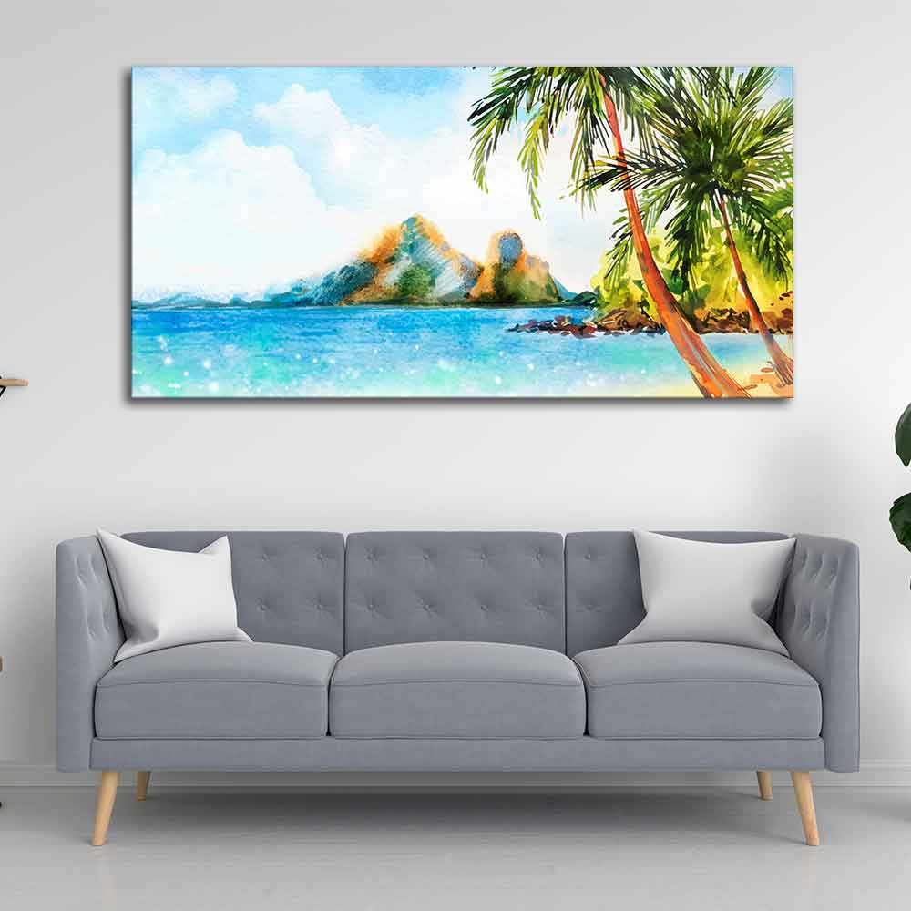 Premium Canvas Wall Painting of Beautiful Beach Scenery - Image 5