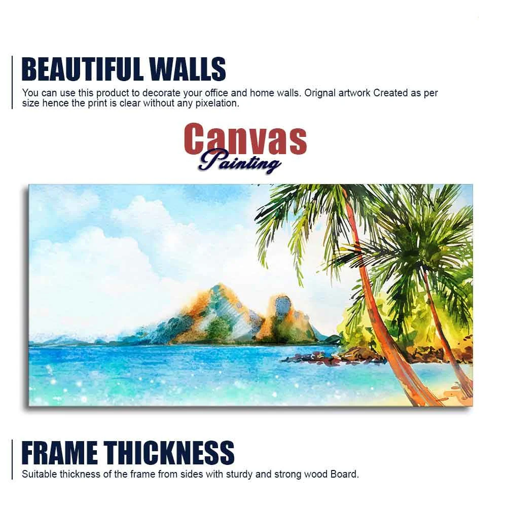 Premium Canvas Wall Painting of Beautiful Beach Scenery - Image 6