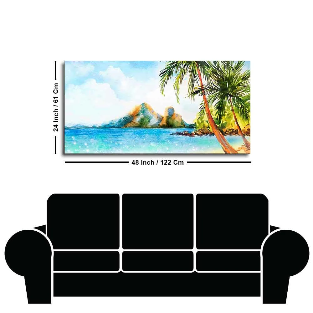 Premium Canvas Wall Painting of Beautiful Beach Scenery - Image 7