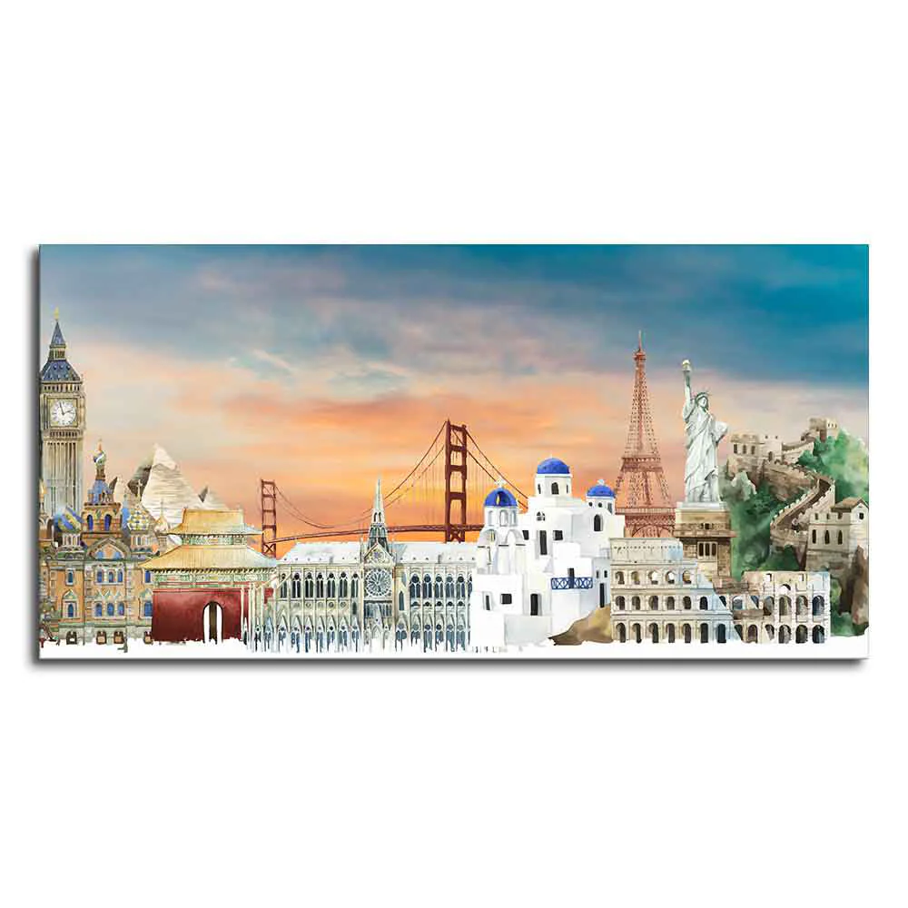 Premium Canvas Wall Painting of Famous Monuments - Image 4