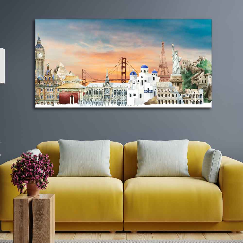 Premium Canvas Wall Painting of Famous Monuments - Image 5