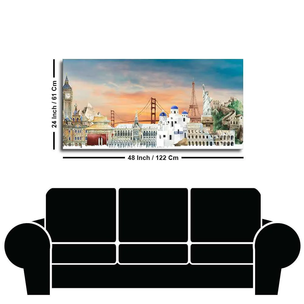 Premium Canvas Wall Painting of Famous Monuments - Image 7