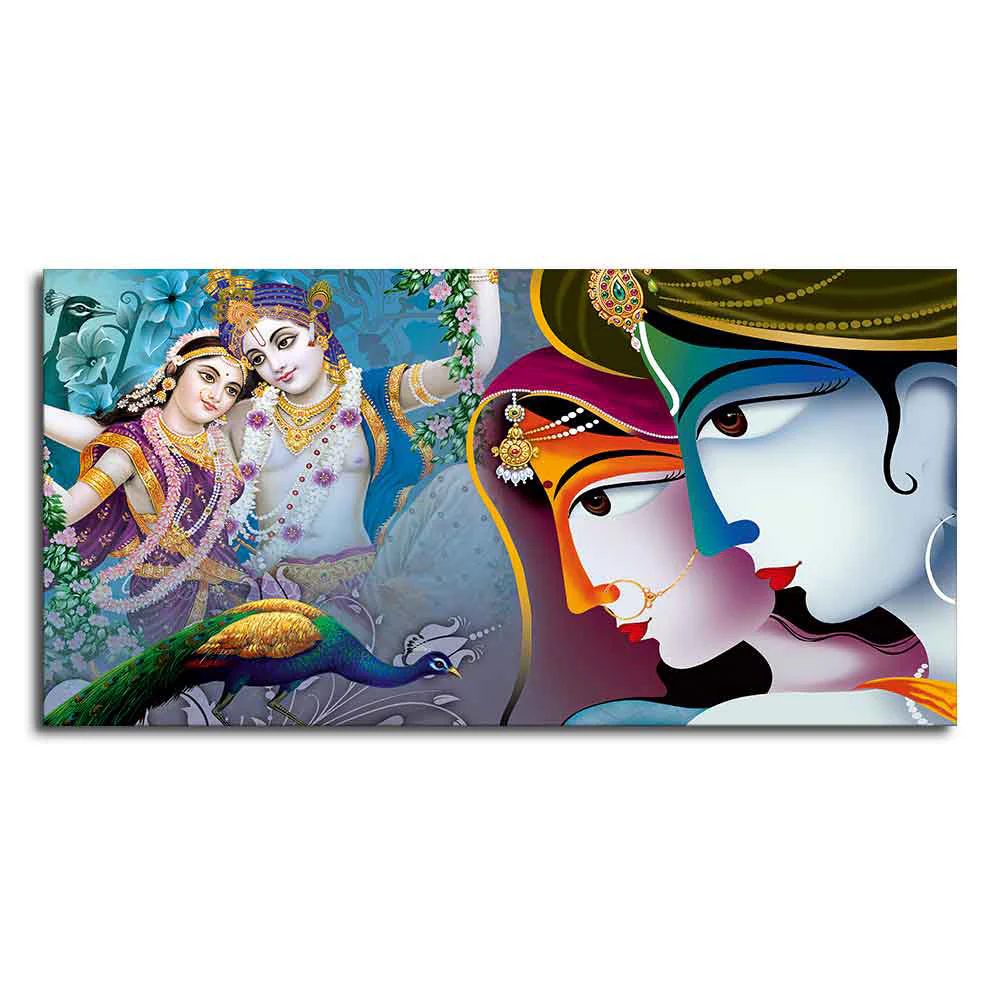 Premium Canvas Wall Painting of Indian God Radha Krishna - Image 4
