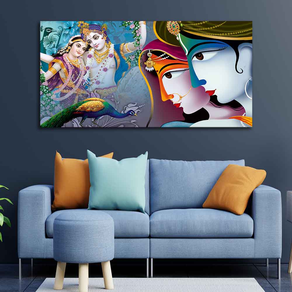 Premium Canvas Wall Painting of Indian God Radha Krishna - Image 5
