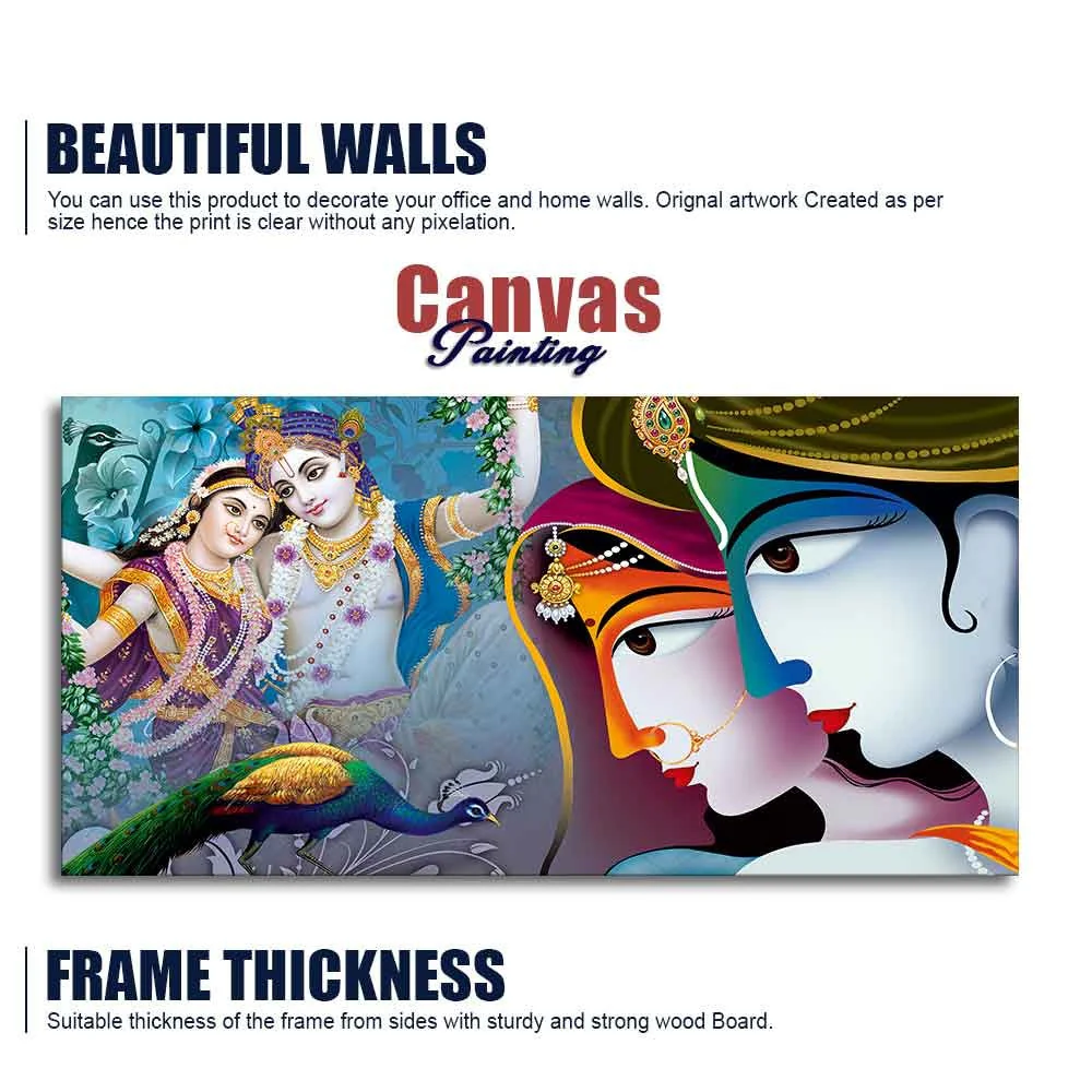 Premium Canvas Wall Painting of Indian God Radha Krishna - Image 6