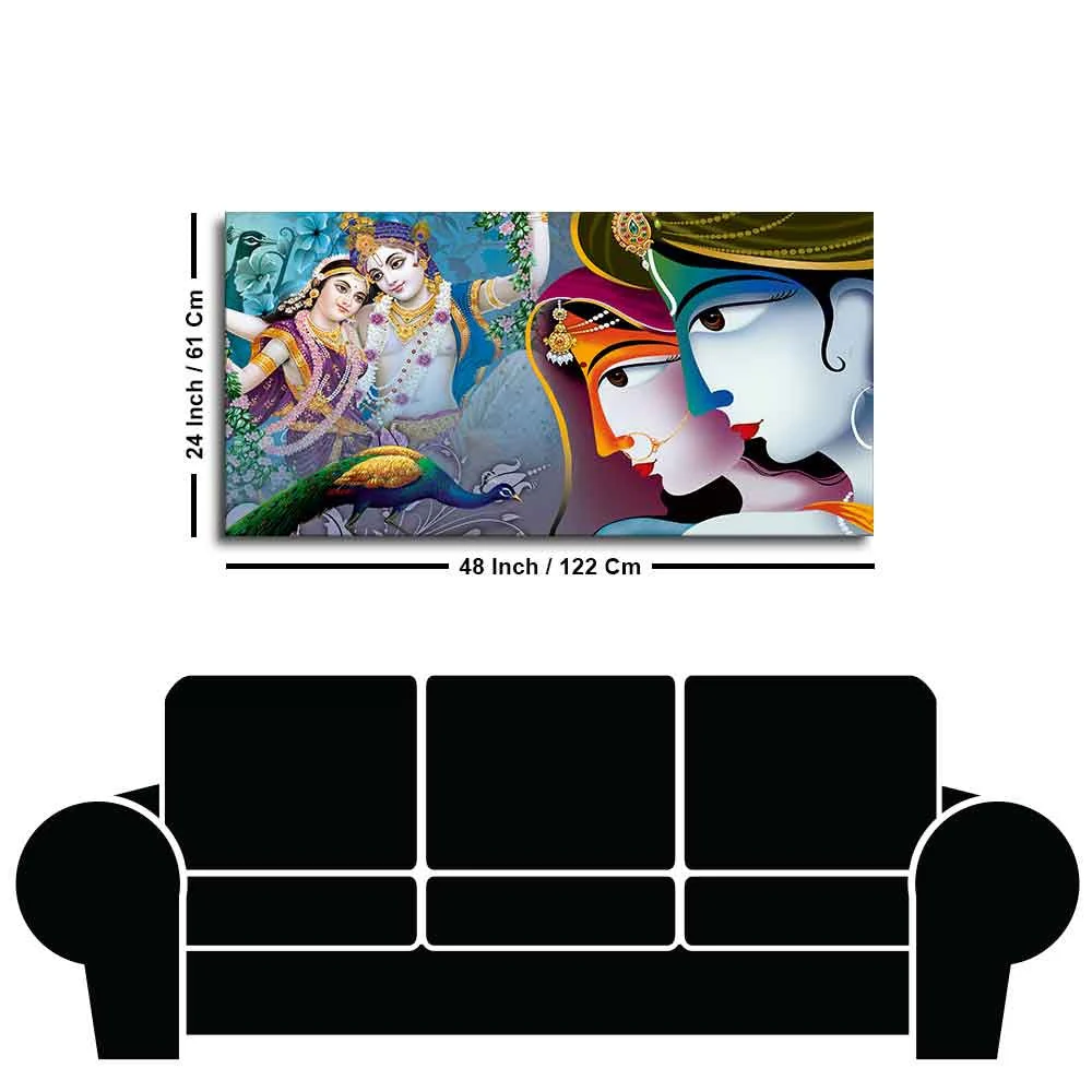 Premium Canvas Wall Painting of Indian God Radha Krishna - Image 7