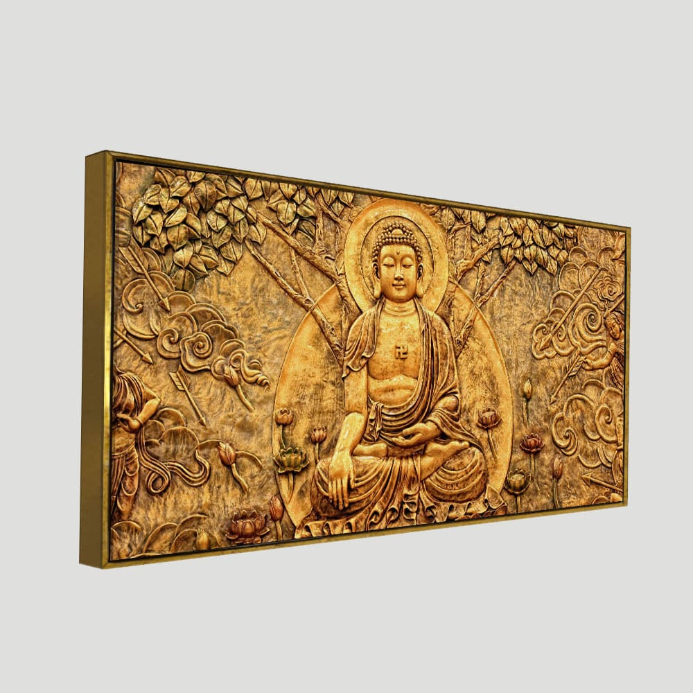Premium Canvas Wall Painting of Lord Buddha Sculpture - Image 5
