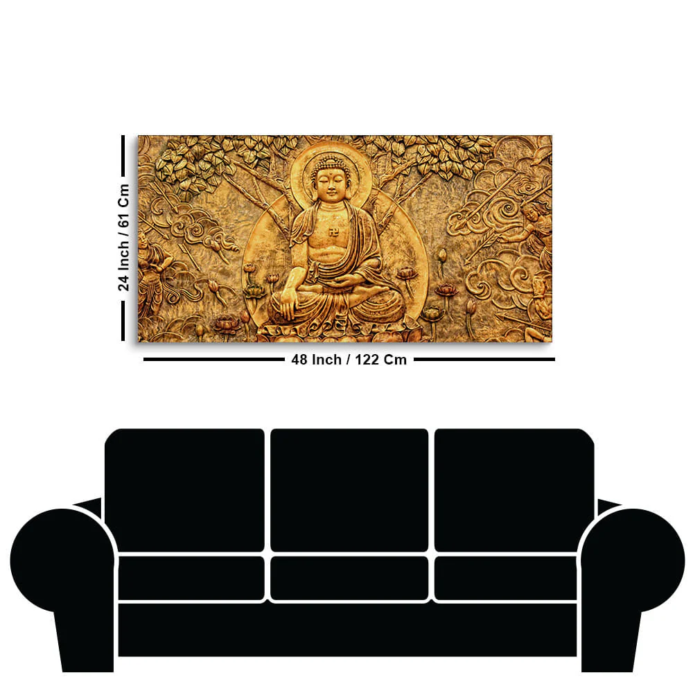 Premium Canvas Wall Painting of Lord Buddha Sculpture - Image 7