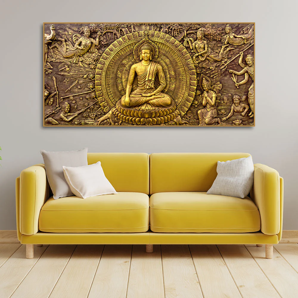 Premium Canvas Wall Painting of Lord Gautam Buddha - Image 3