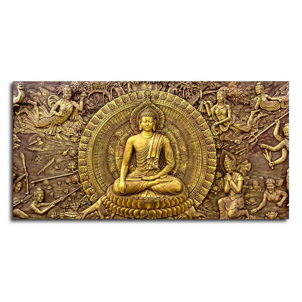 Premium Canvas Wall Painting of Lord Gautam Buddha - Image 4