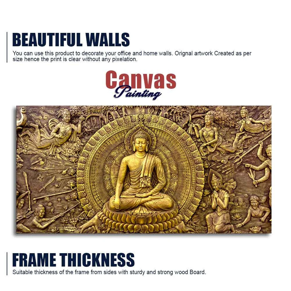 Premium Canvas Wall Painting of Lord Gautam Buddha - Image 6