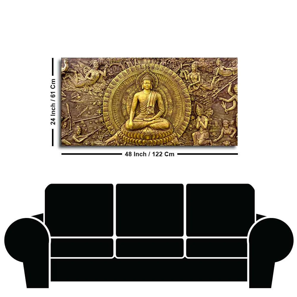 Premium Canvas Wall Painting of Lord Gautam Buddha - Image 7