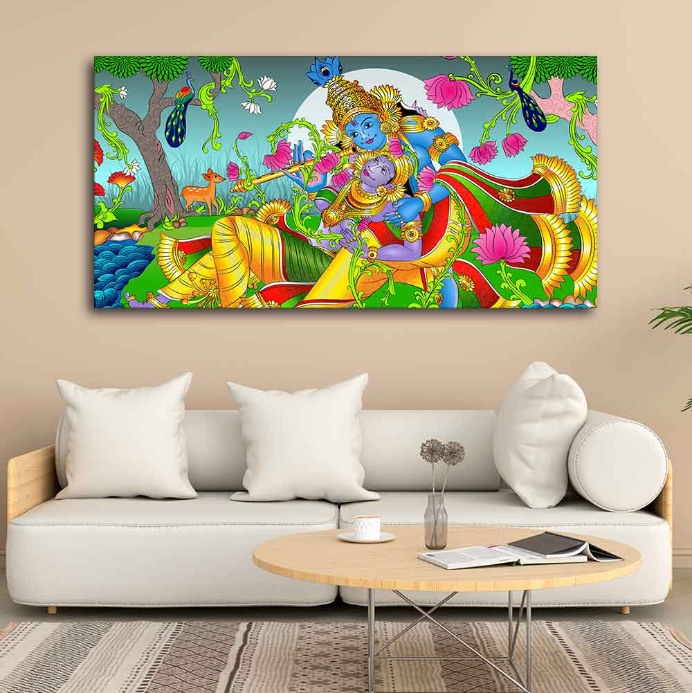 Premium Canvas Wall Painting of Lord Radha and Krishna - Image 2