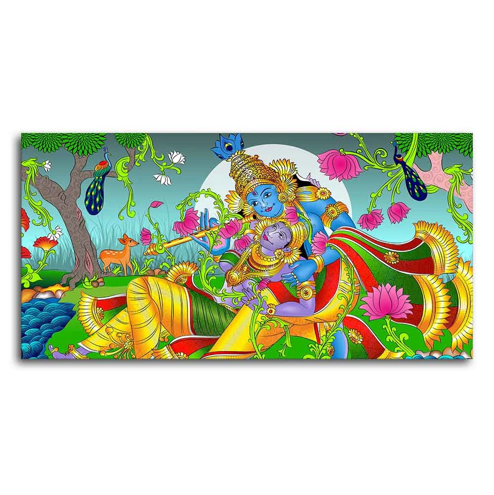 Premium Canvas Wall Painting of Lord Radha and Krishna - Image 4
