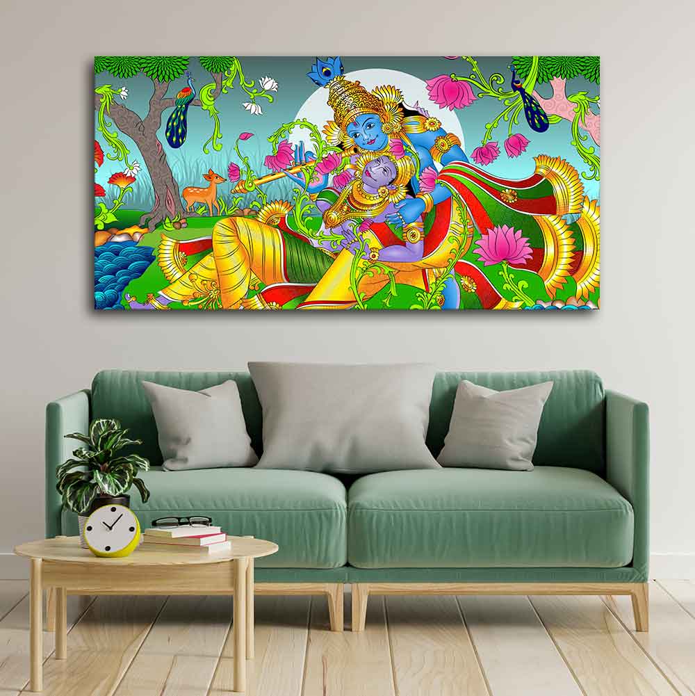 Premium Canvas Wall Painting of Lord Radha and Krishna - Image 5