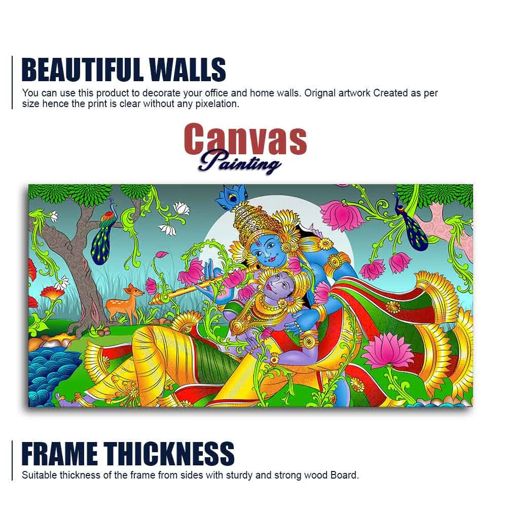 Premium Canvas Wall Painting of Lord Radha and Krishna - Image 6