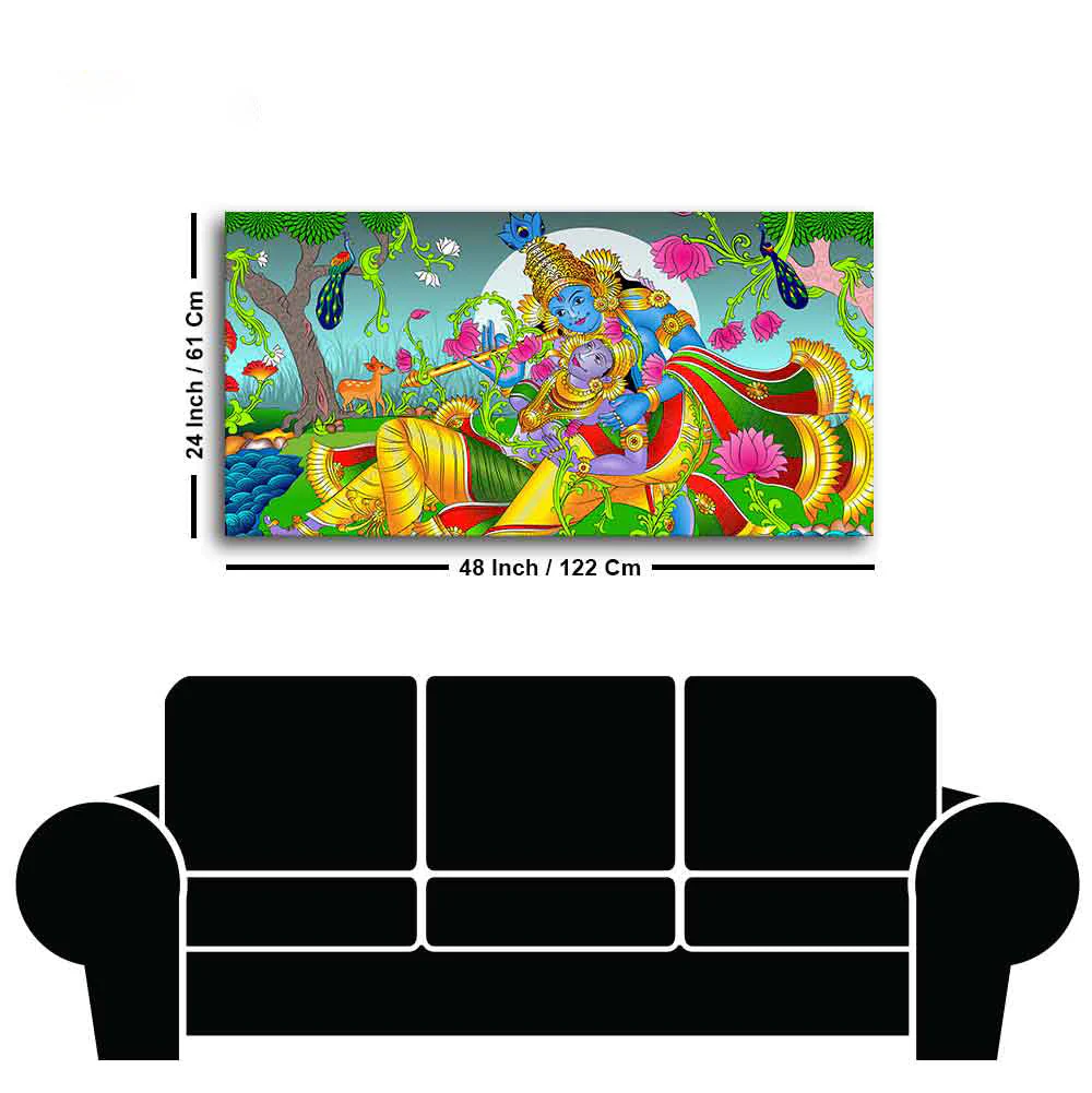 Premium Canvas Wall Painting of Lord Radha and Krishna - Image 7