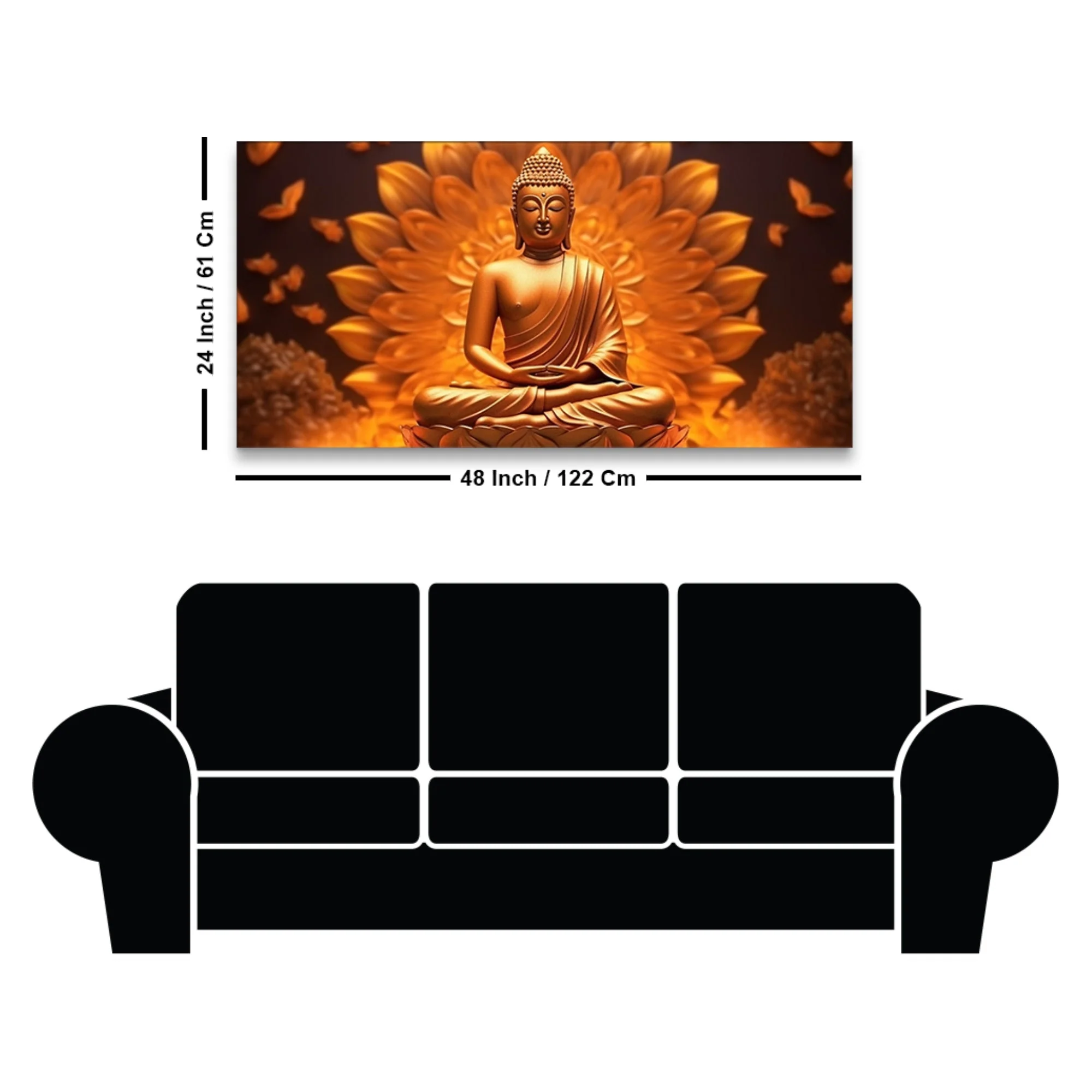 Premium Canvas Wall Painting of Meditating Lord Buddha - Image 7