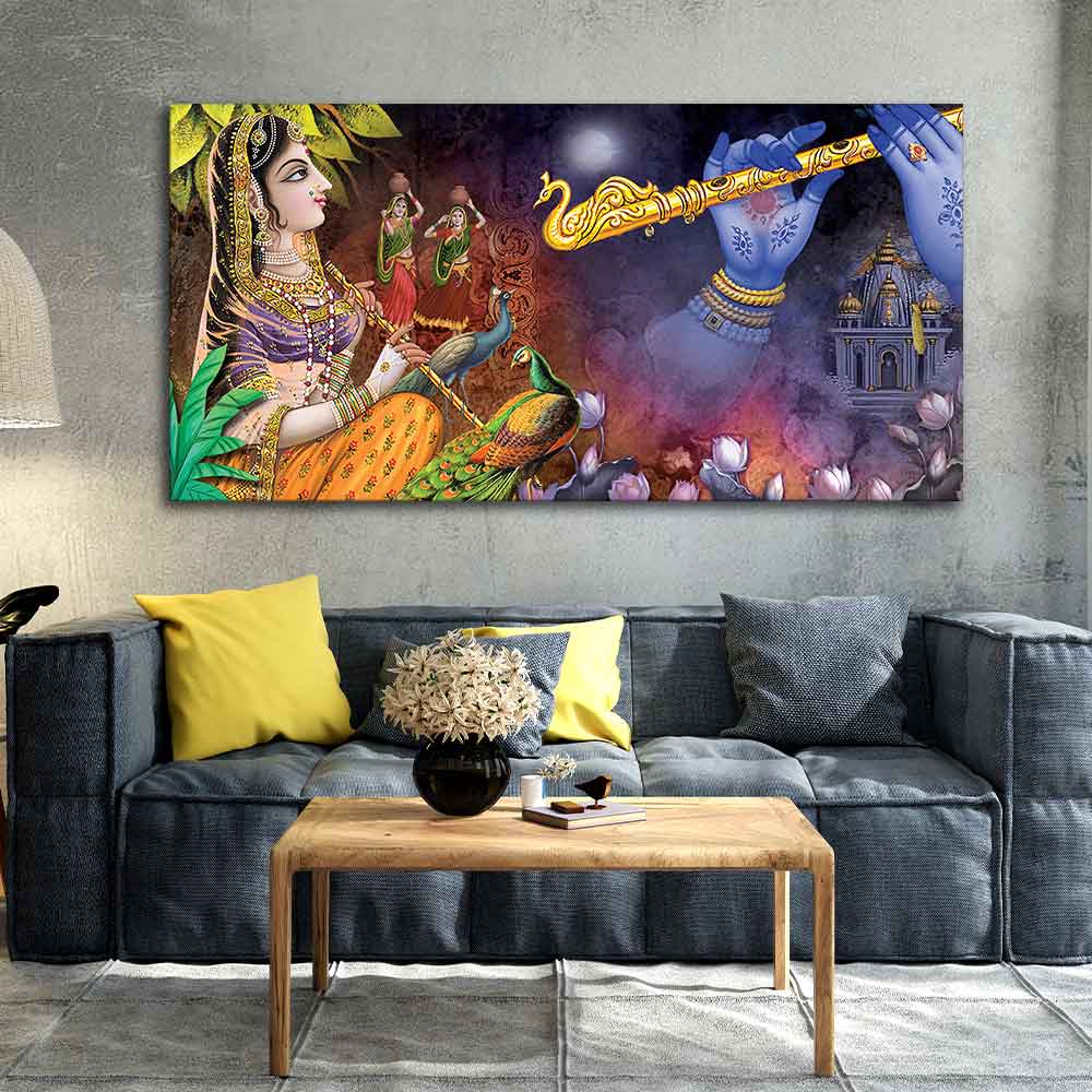 Premium Canvas Wall Painting of Radha Thinking About Shri Krishna - Image 2