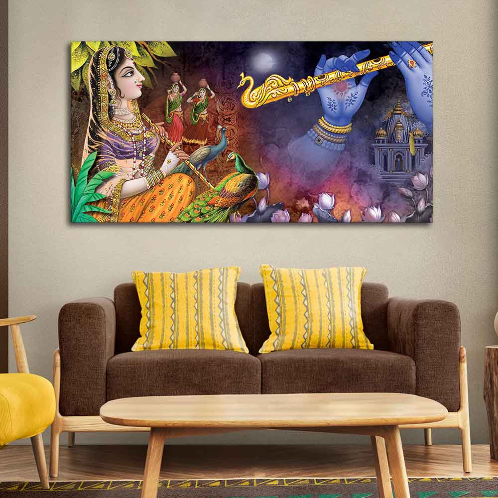 Premium Canvas Wall Painting of Radha Thinking About Shri Krishna - Image 3