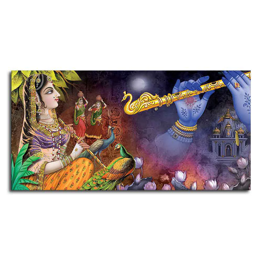Premium Canvas Wall Painting of Radha Thinking About Shri Krishna - Image 4